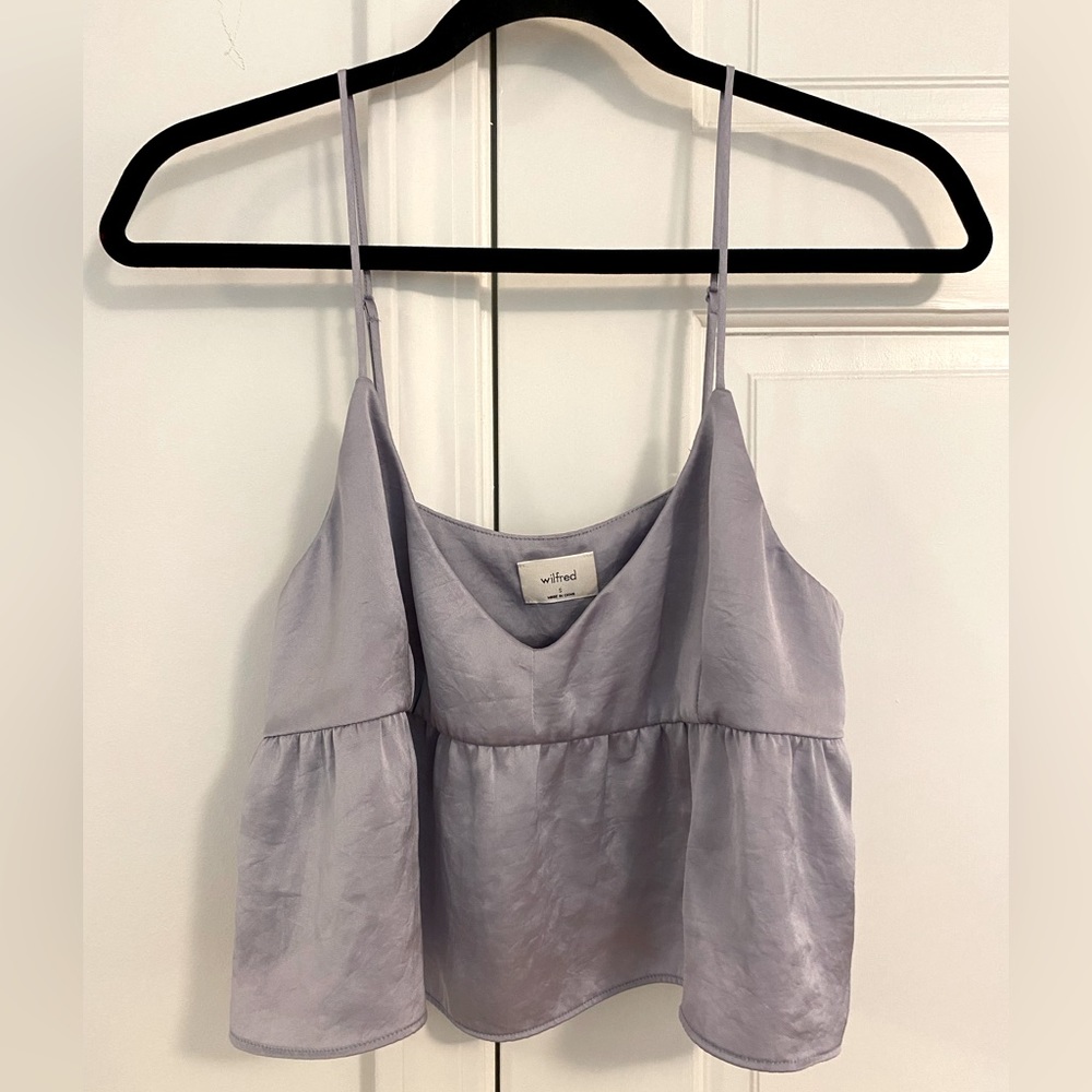 Aritzia Wilfred Crop Cami, size: small, lavender